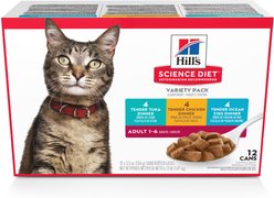 Hill's Science Diet Adult Tender Dinner Variety Pack Canned Cat Food, 5.5-oz, case of 12