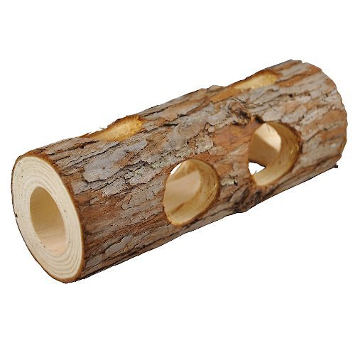 Natural Wooden Tunnel Pet Hamster Mouse Gerbils Rodents Wood Tube Cage Chew Toy 