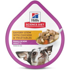 Hill's Science Diet Adult 7+ Small & Mini Savory Chicken & Vegetable Stew Dog Food Trays, 3.5-oz, case of 12