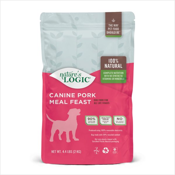 Nature's Logic Canine Pork Meal Feast All Life Stages Dry Dog Food, 4.4 lb bag slide 1 of 10