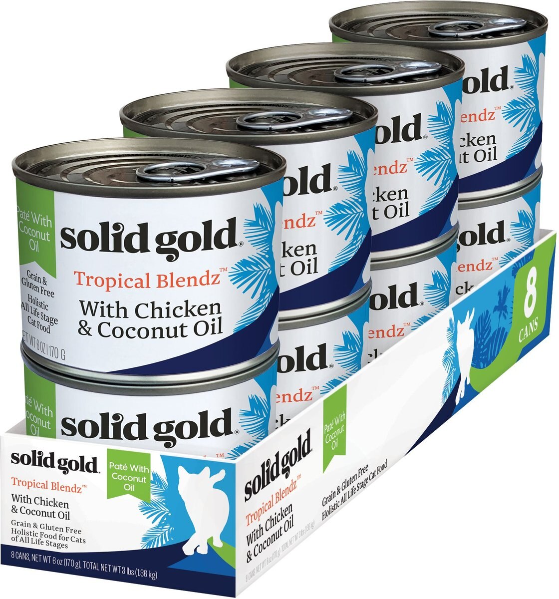 Solid Gold Tropical Blendz with Chicken & Coconut Oil Pate Grain-Free Canned Cat Food