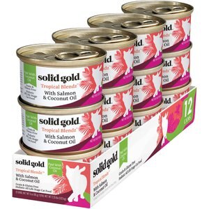 Solid Gold Tropical Blendz with Salmon & Coconut Oil Pate Grain-Free Canned Cat Food, 3-oz, case of 12