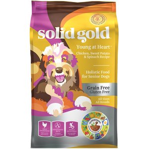Solid Gold Young At Heart Senior Grain-Free Chicken, Sweet Potato & Spinach Dry Dog Food, 4-lb bag