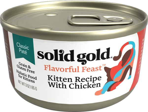 Solid Gold Flavorful Feast Kitten Recipe with Chicken Pate Grain-Free Canned Cat Food, 3-oz, case of 12 slide 1 of 6