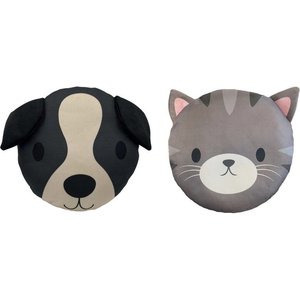Piggy Poo and Crew Ruffhouse Dog & Cat Squeaky Disc Toy, 2 count