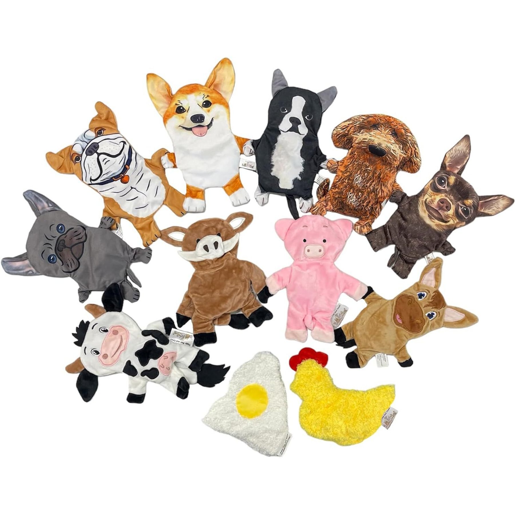 Piggy Poo and Crew Crinkle Pig Toys, 12 count