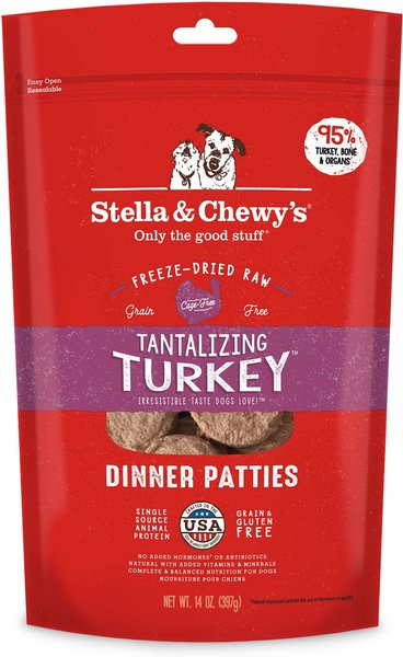 Stella & Chewy's Tantalizing Turkey Dinner Patties Freeze-Dried Raw Dog Food, 14-oz bag slide 1 of 5