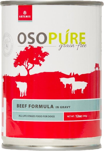 Artemis Osopure Grain-Free Beef in Gravy Canned Dog Food, 12-oz, case of 12 slide 1 of 5