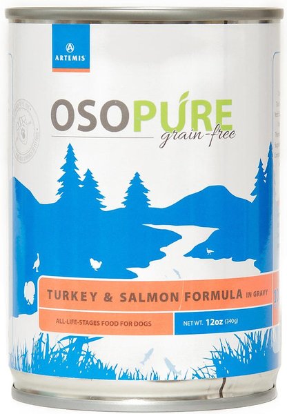 Artemis Osopure Grain-Free Turkey & Salmon in Gravy Canned Dog Food, 12-oz, case of 12 slide 1 of 5