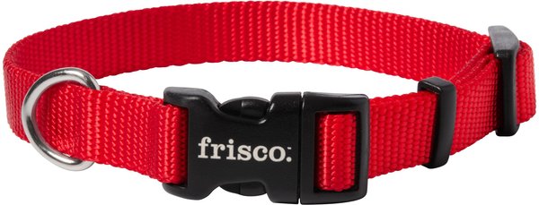 Frisco Solid Nylon Dog Collar, Red, Small: 10 to 14-in neck, 5/8-in wide slide 1 of 9