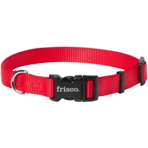 Frisco Solid Nylon Dog Collar, Red, Medium: 14 to 20-in neck, 3/4-in wide