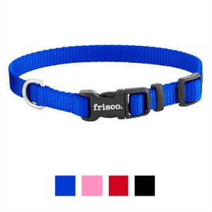 Frisco Solid Nylon Dog Collar, Blue, XS: 8 to 12-in neck, 5/8-in W