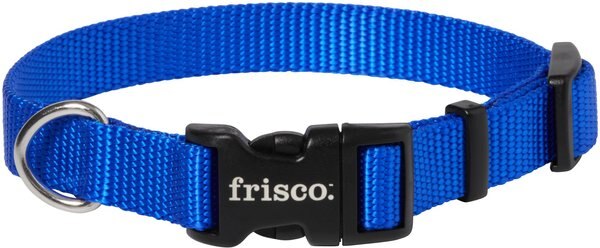 Frisco Solid Nylon Dog Collar, Blue, Small: 10 to 14-in neck, 5/8-in wide slide 1 of 6