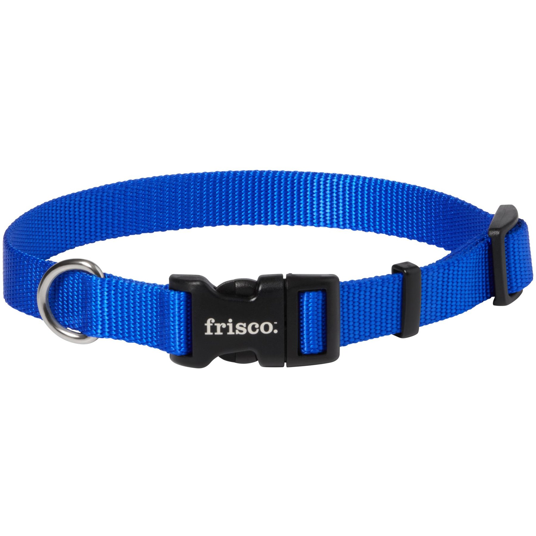 FRISCO Solid Nylon Dog Collar Black S 10 to 14 in neck 5 8 in W Chewy