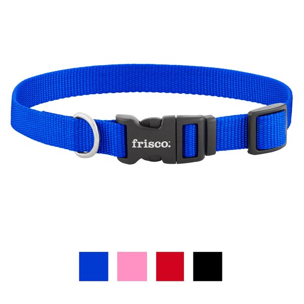Frisco Solid Nylon Dog Collar, Blue, Medium: 14 to 20-in neck, 3/4-in wide slide 1 of 7