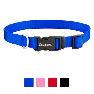 Frisco Solid Nylon Dog Collar, Blue, Large: 18 to 26-in neck, 1-in wide