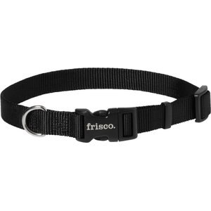 Frisco Solid Nylon Dog Collar, Black, Medium: 14 to 20-in neck, 3/4-in wide