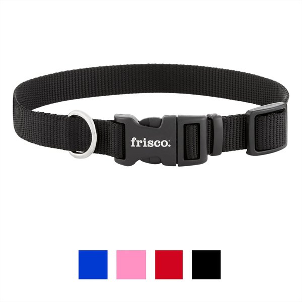 Frisco Solid Nylon Dog Collar, Black, Medium: 14 to 20-in neck, 3/4-in wide slide 1 of 7