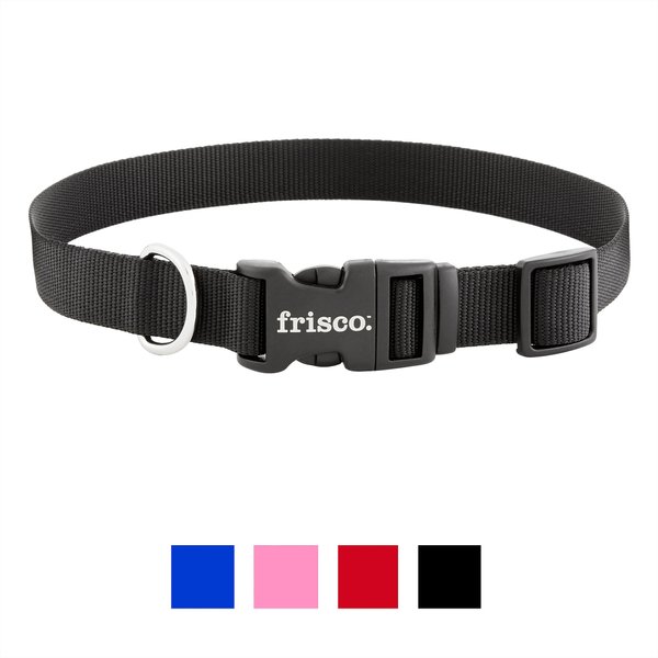 Frisco Solid Nylon Dog Collar, Black, Large: 18 to 26-in neck, 1-in wide slide 1 of 7