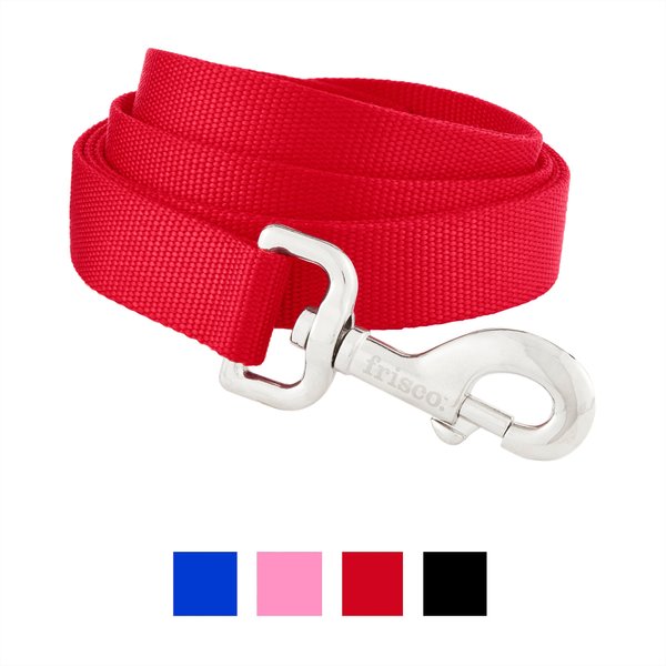 Frisco Solid Nylon Dog Leash, Red, Large: 4-ft long, 1-in wide slide 1 of 6