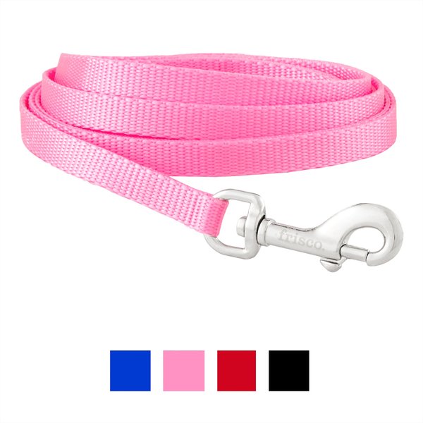 Frisco Solid Nylon Dog Leash, Pink, X-Small: 6-ft long, 3/8-in wide slide 1 of 6