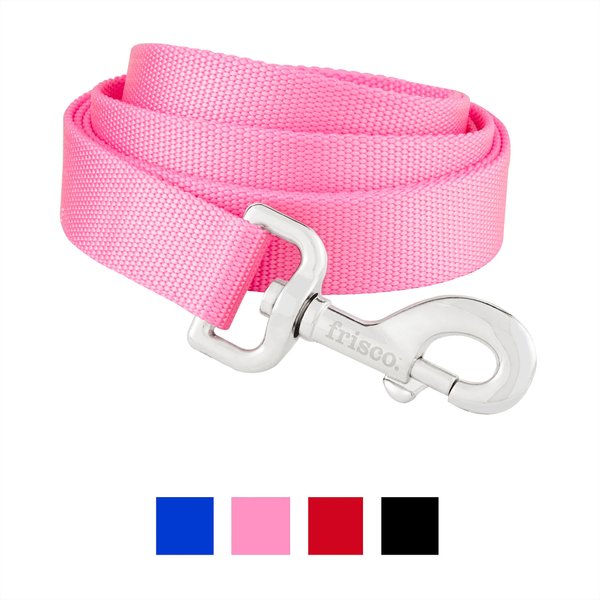 Frisco Solid Nylon Dog Leash, Pink, Large: 4-ft long, 1-in wide slide 1 of 6