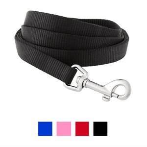 Frisco Solid Nylon Dog Leash, Black, Small: 6-ft long, 5/8-in wide