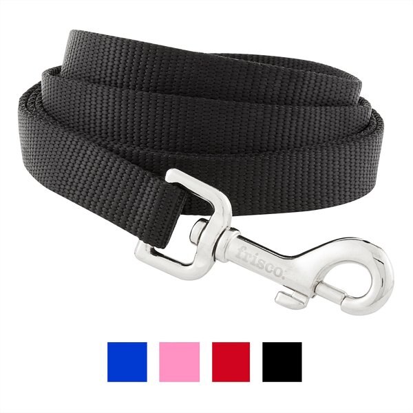Frisco Solid Nylon Dog Leash, Black, Medium: 4-ft long, 3/4-in wide slide 1 of 6