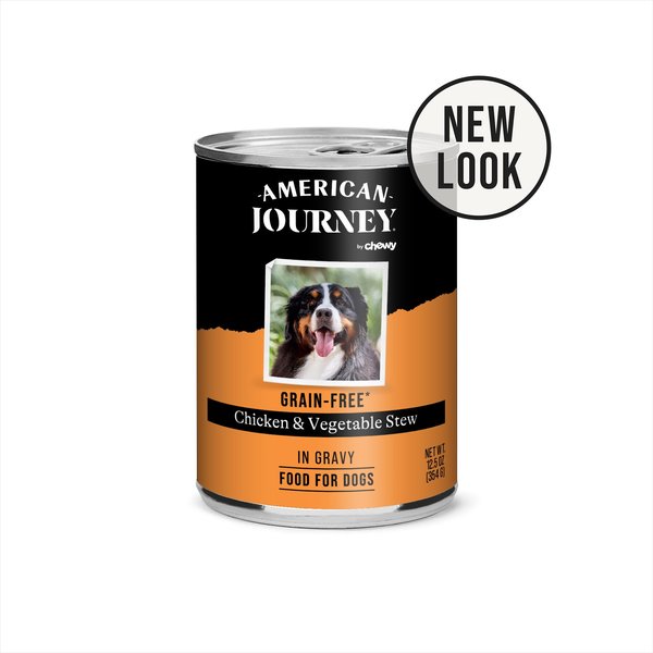 American Journey Stews Chicken & Vegetables Recipe in Gravy Grain-Free Canned Dog Food, 12.5-oz, case of 12 slide 1 of 11