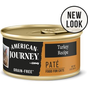 American Journey Pate Turkey Recipe Grain-Free Canned Cat Food, 3-oz, case of 24