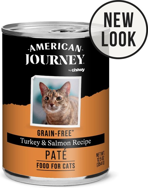 American Journey Pate Turkey & Salmon Recipe Grain-Free Canned Cat Food, 12.5-oz, case of 12 slide 1 of 10