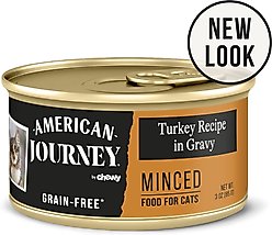 American Journey Minced Turkey Recipe in Gravy Grain-Free Canned Cat Food, 3-oz, case of 24
