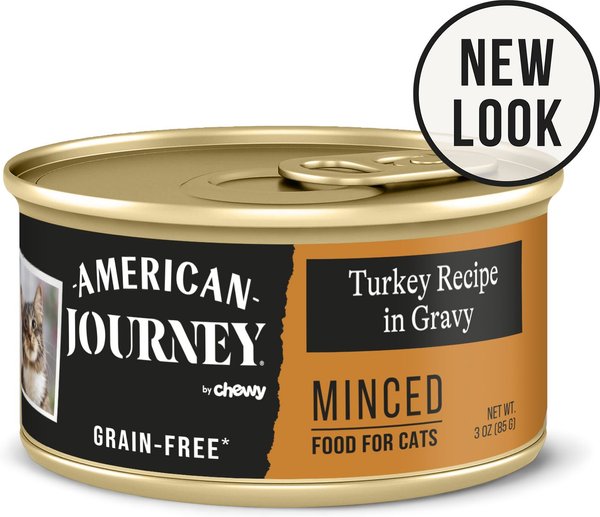 American Journey Minced Turkey Recipe in Gravy Grain-Free Canned Cat Food, 3-oz, case of 24 slide 1 of 10