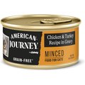 American Journey Minced Chicken & Turkey Recipe in Gravy Grain-Free Canned Cat Food, 3-oz, 24 count