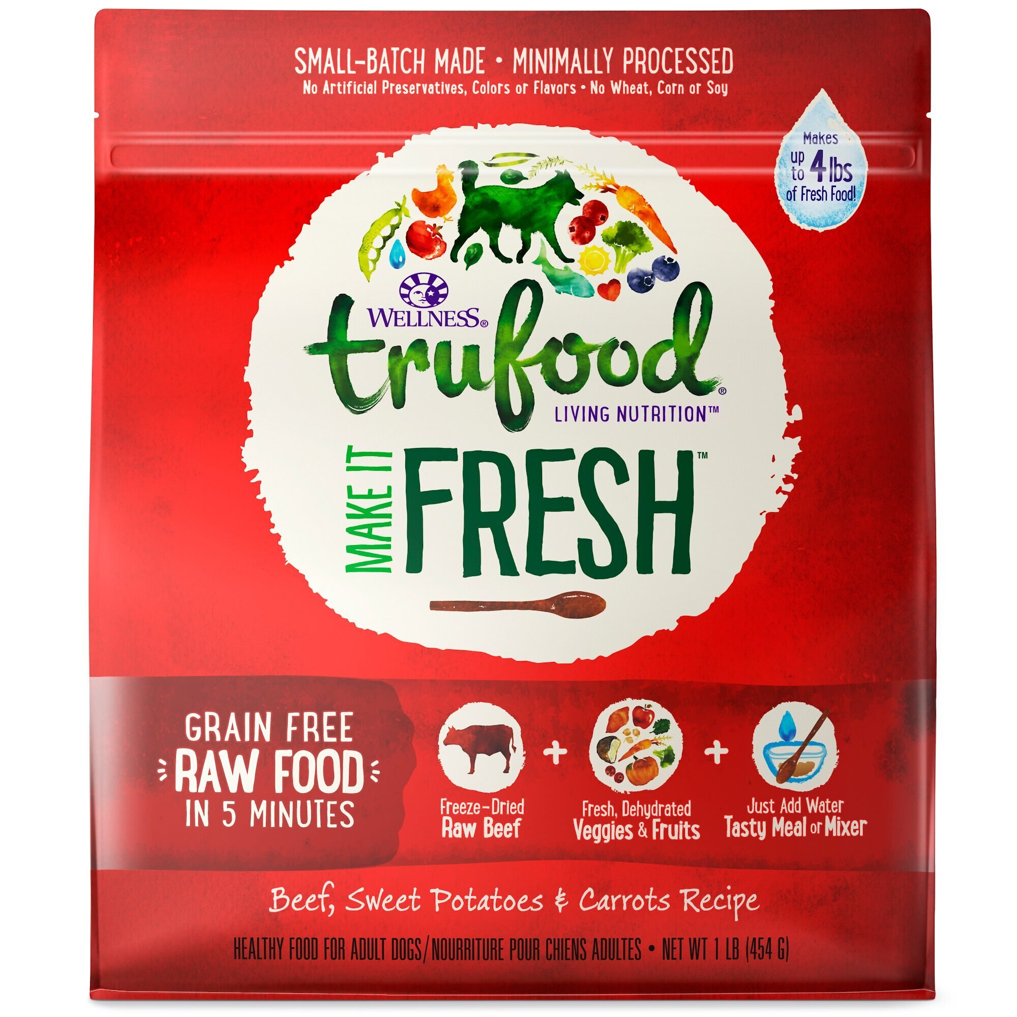 WELLNESS TruFood Make it Fresh Beef, Sweet Potatoes & Carrots Recipe