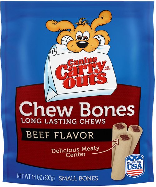 Canine Carry Outs Chew Bones Beef Flavor Dog Treats, Small, 14-oz bag slide 1 of 3