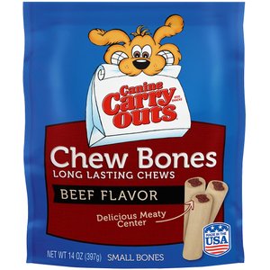 Canine Carry Outs Chew Bones Beef Flavor Dog Treats, Small, 14-oz bag