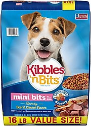Kibbles 'n Bits Small Breed Mini Bits Savory Beef & Chicken Flavors Dry Dog Food, 16-lb bag
