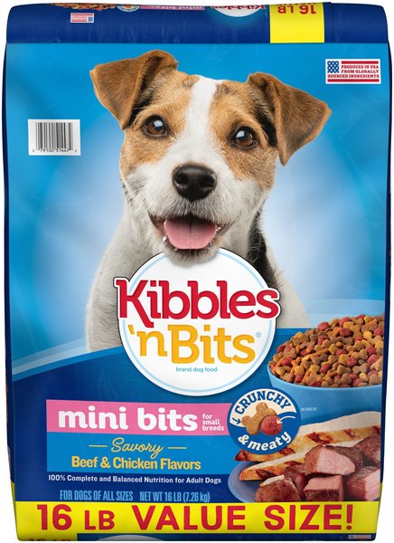 Kibbles 'n Bits Small Breed Mini Bits Savory Beef & Chicken Flavors Dry Dog Food, 16-lb bag slide 1 of 6