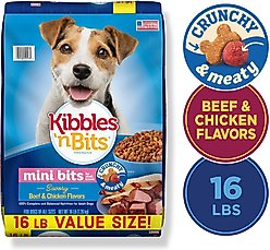 Kibbles 'n Bits Small Breed Mini Bits Savory Beef & Chicken Flavors Dry Dog Food, 16-lb bag slide 2 of 9