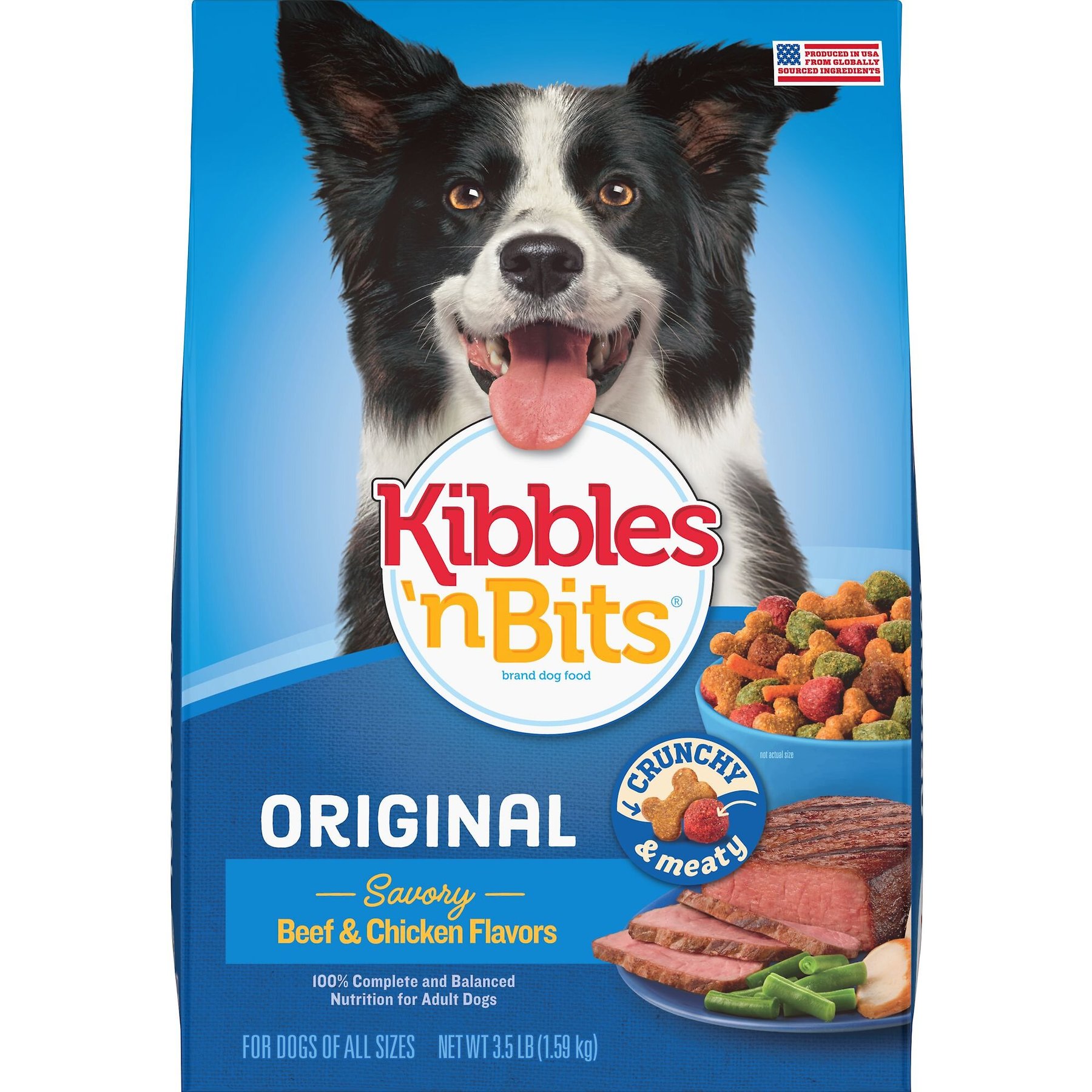 KIBBLES N BITS Original Savory Beef Chicken Flavors Dry Dog Food 45 lb bag Chewy