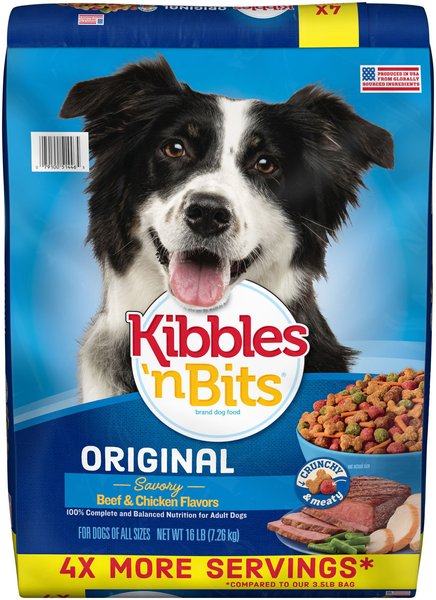 Kibbles 'n Bits Original Savory Beef & Chicken Flavors Dry Dog Food, 16-lb bag slide 1 of 2