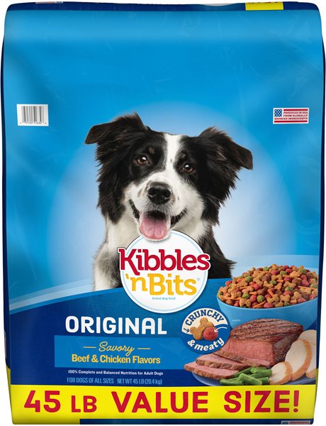 Kibbles 'n Bits Original Savory Beef & Chicken Flavors Dry Dog Food, 45-lb bag slide 1 of 9