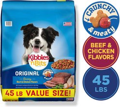 Kibbles 'n Bits Original Savory Beef & Chicken Flavors Dry Dog Food, 45-lb bag slide 2 of 9
