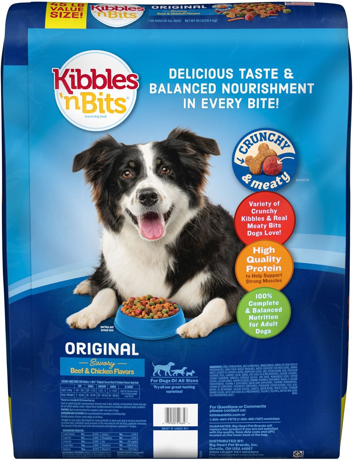 KIBBLES 'N BITS Original Savory Beef & Chicken Flavors Dry ...