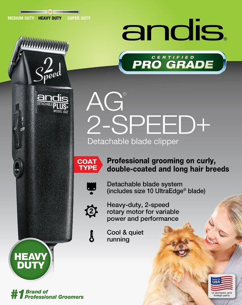 Andis AG 2-Speed+ Detachable Blade Dog & Cat Hair Grooming Clipper, Black slide 1 of 4