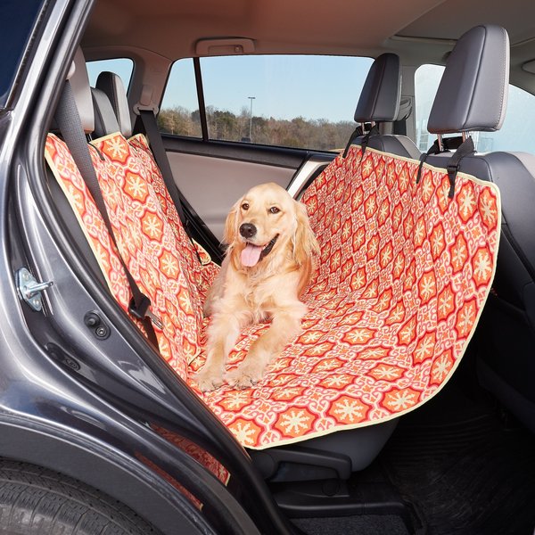 3 DOG PET SUPPLY Crew Cab Truck Seat Protector with Bolster, Large, Tan 