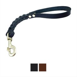 Dogs My Love Braided Leather Short Dog Leash