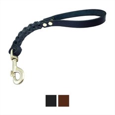Scamper & Co Genuine Leather & Microfiber Bejeweled Heart Stud Dog Collar