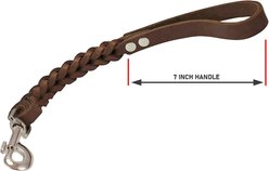 Dogs My Love Braided Leather Short Dog Leash, Brown, 1-ft long, 1-in wide slide 2 of 4